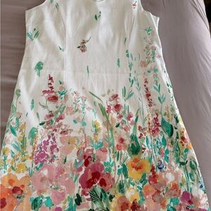 NorthStyle Women's Dress - Cream with Floral Design